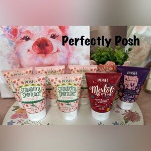New Sealed Lot of 7 Perfectly Posh Hand Cremes Strawberry, Merlot, Berry